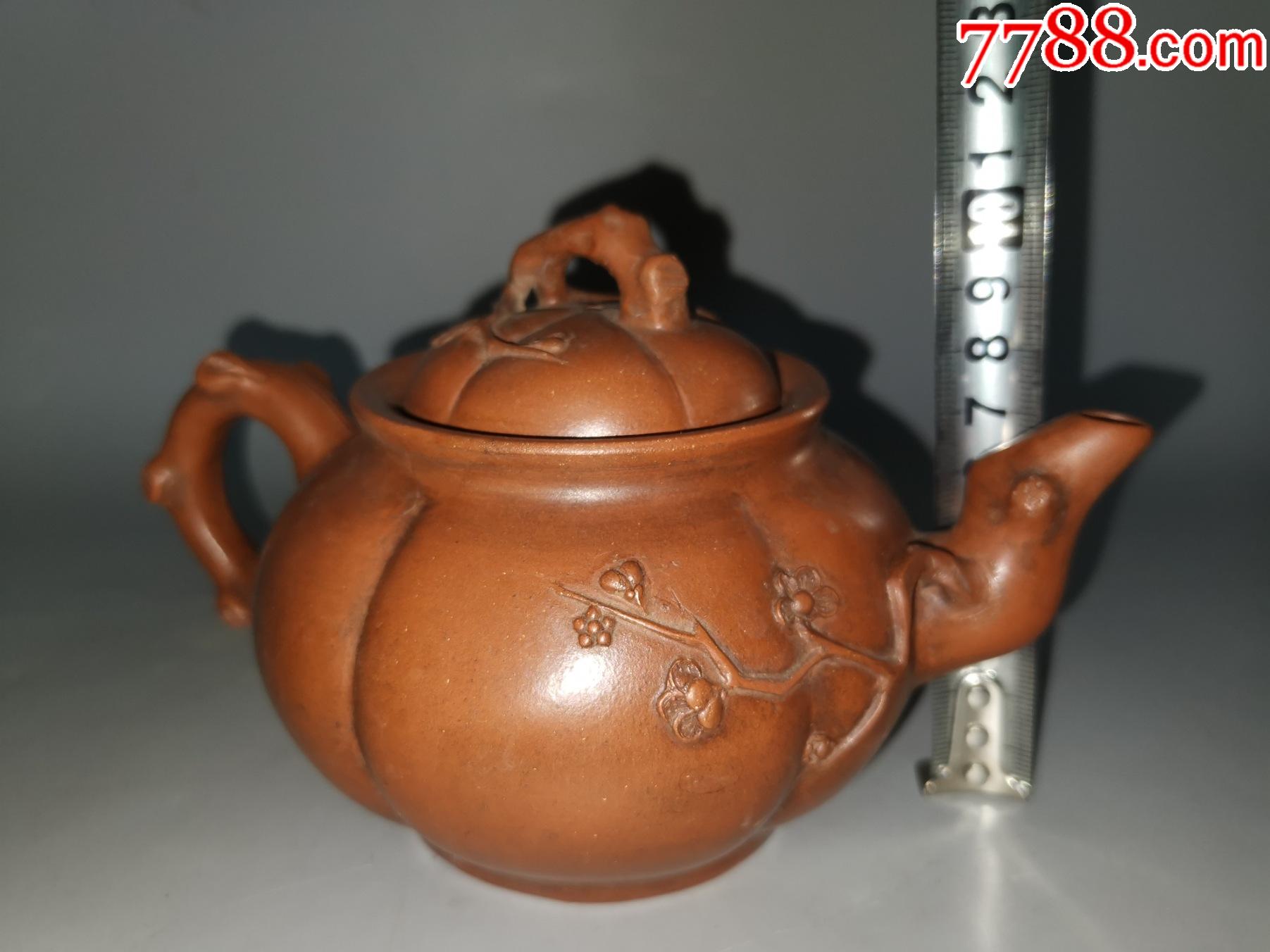 瓜棱梅花紫砂壶_紫砂壶_图片价格_收藏鉴定_7788钱币网