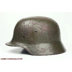 二战德国陆军m35钢盔壳(ns64/序号e201)_杨健海【7788茶具】