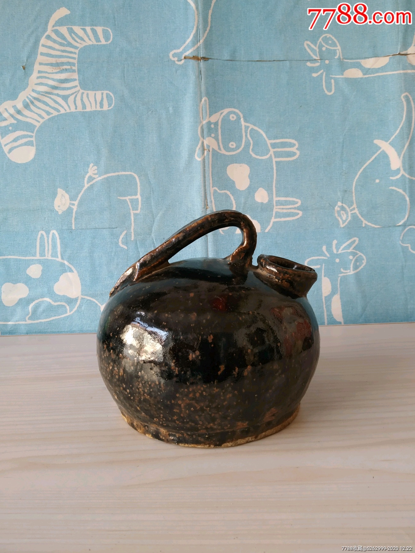 老黑釉夜壶,虎子,铁锈花黑瓷夜壶-黑瓷/天目瓷-7788绿松石