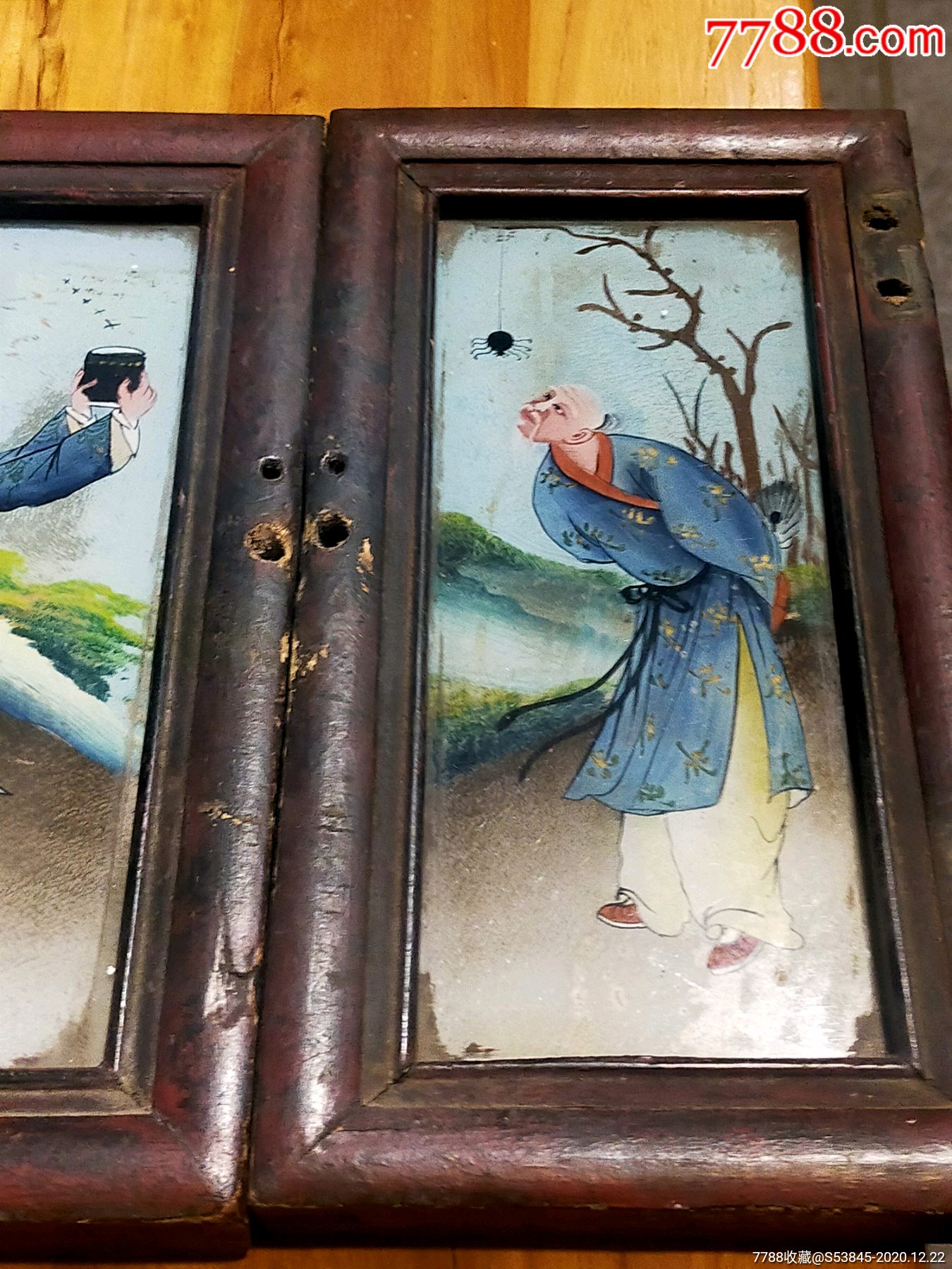 清代人物玻璃画