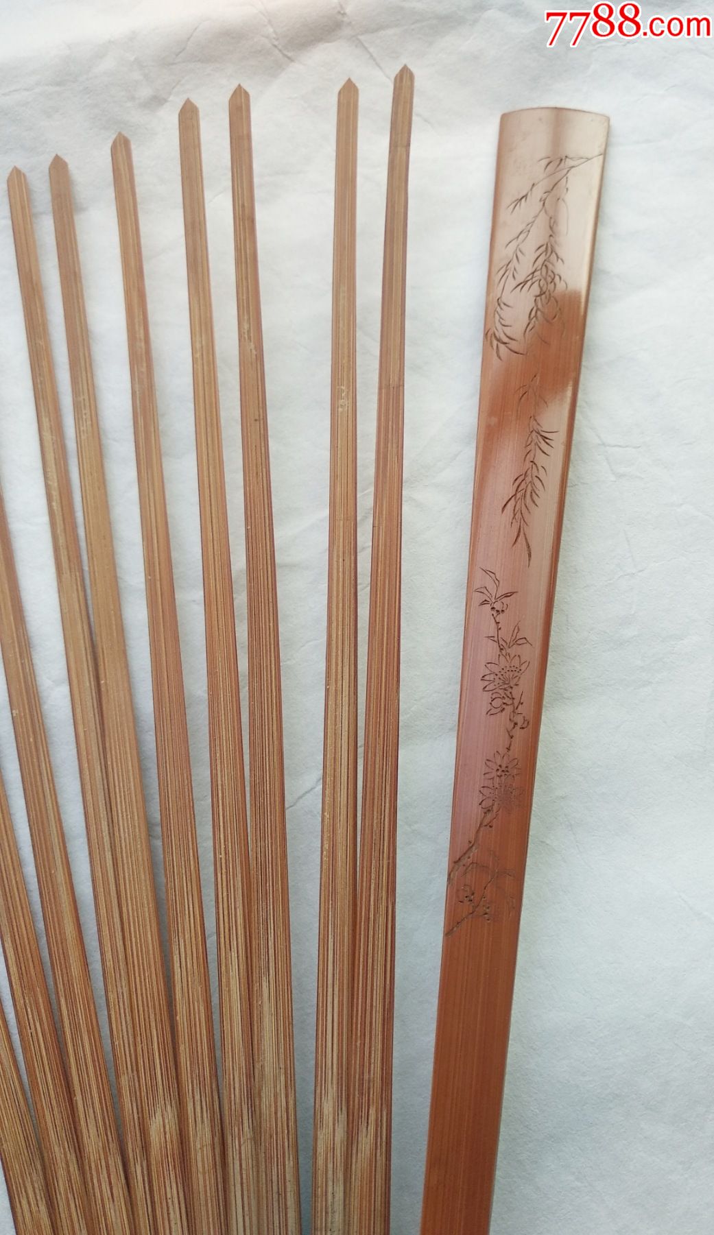 清末竹刻扇骨_折扇/纸扇_第7张_7788茶具