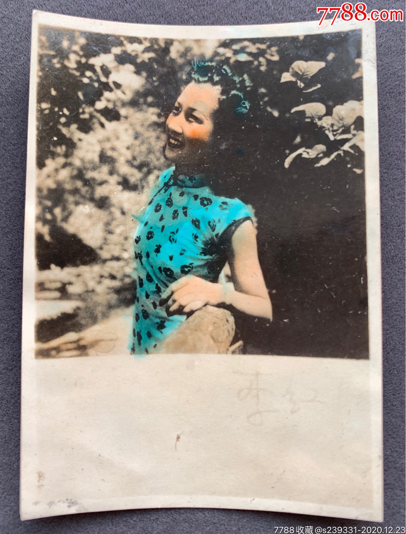 老上海影星李红(李可苒)民国手工上色老照片一枚