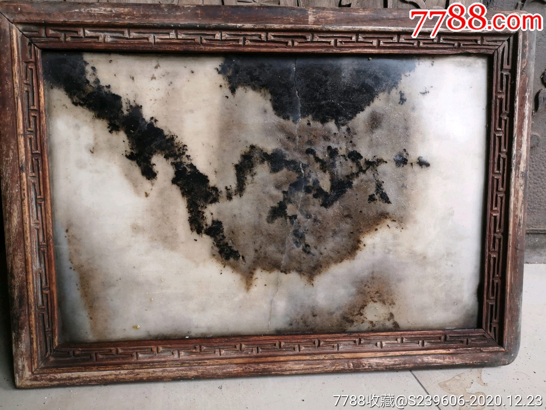 清代山水图案大理石石板