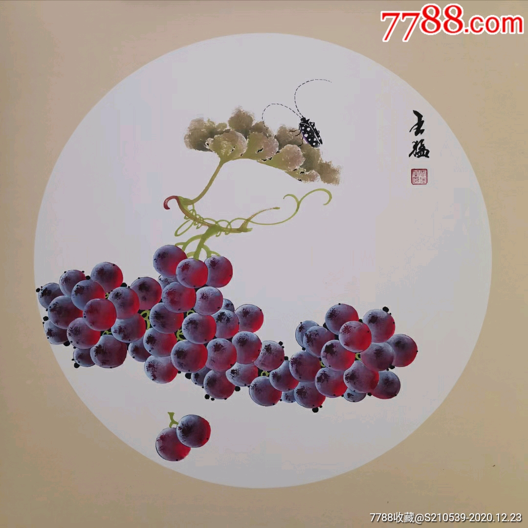 王猛老师作品,50x50厘米,团扇软卡_人物国画原作_第8张_7788琉璃收藏