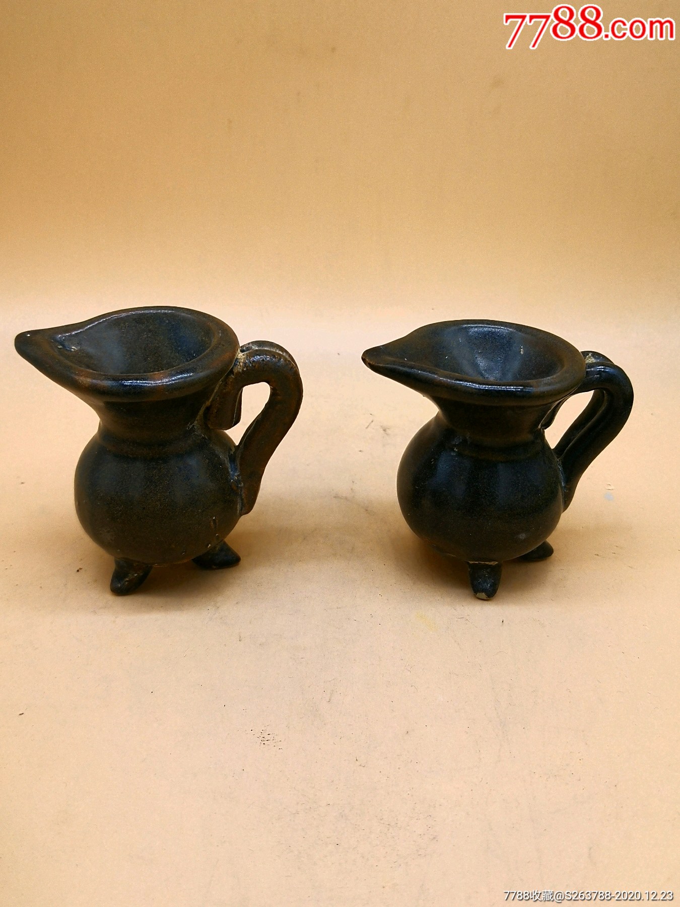 元代龙泉窑黑釉爵杯_黑瓷/天目瓷_收藏价格_鉴定交易_7788瓷器网
