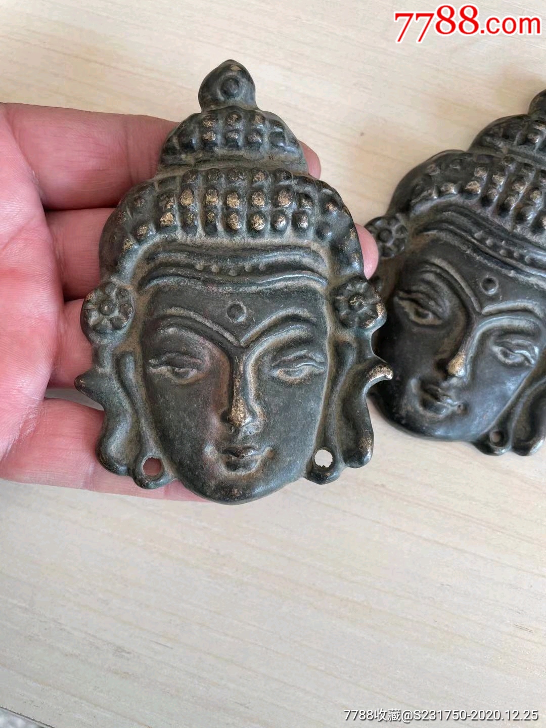 古代青铜老佛头-价格:968元-se77450318-铜像/铜佛像-零售-7788徽章