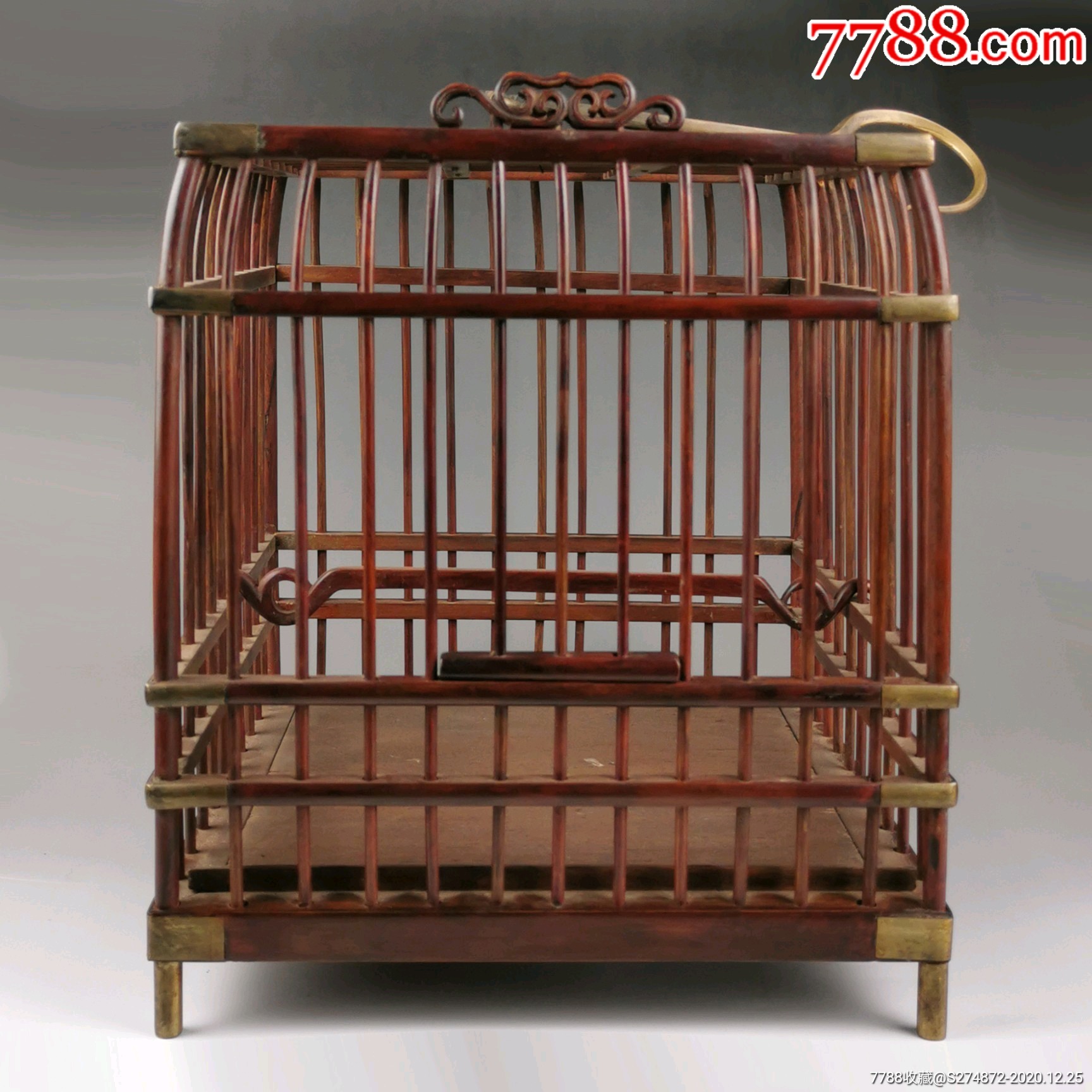 清黄花梨鸟笼