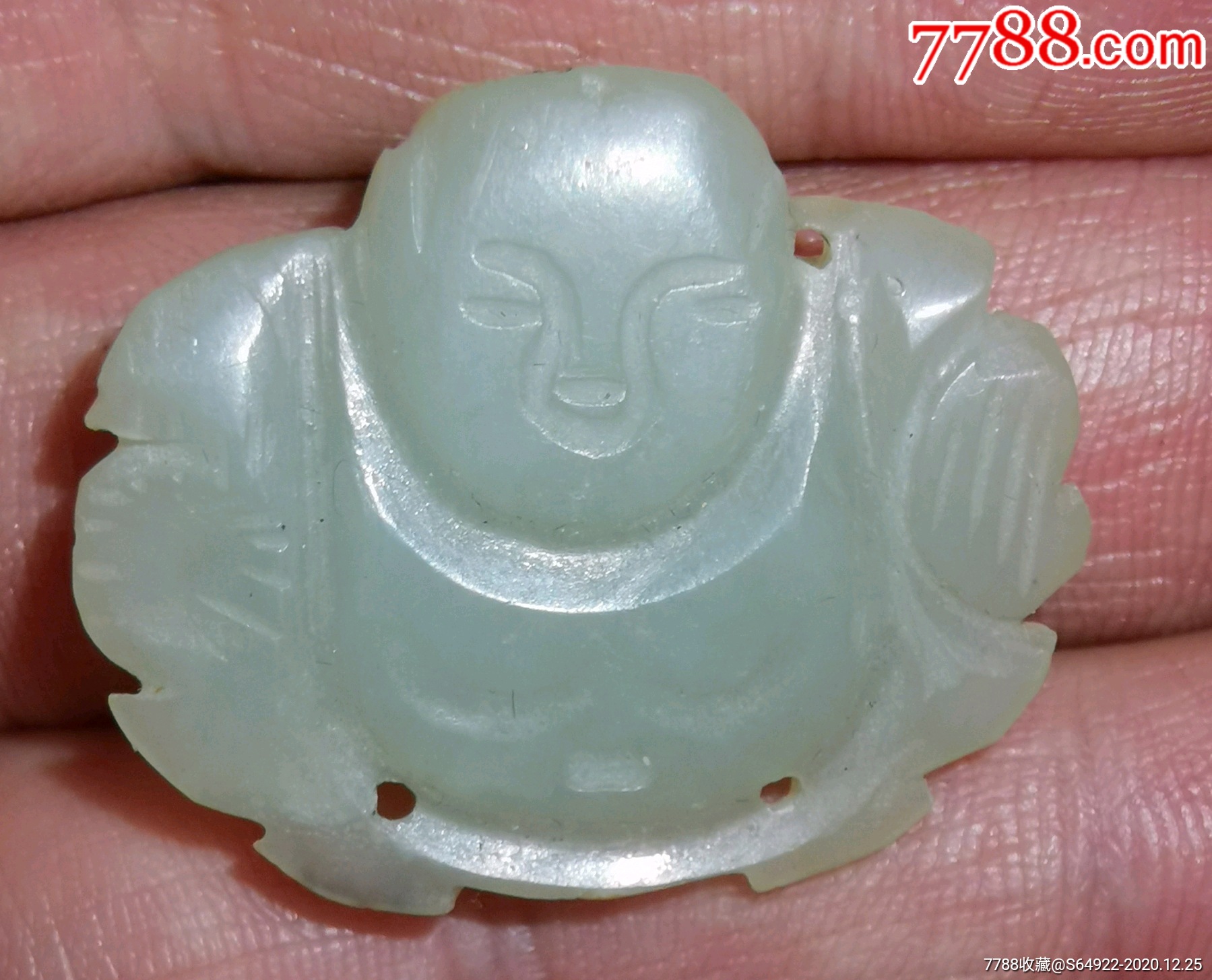 清代和田玉弥勒佛帽正-和田玉-7788收藏