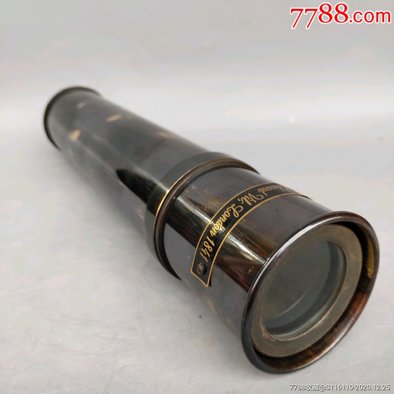 旧藏回流纯铜伸缩式单筒高倍望远镜