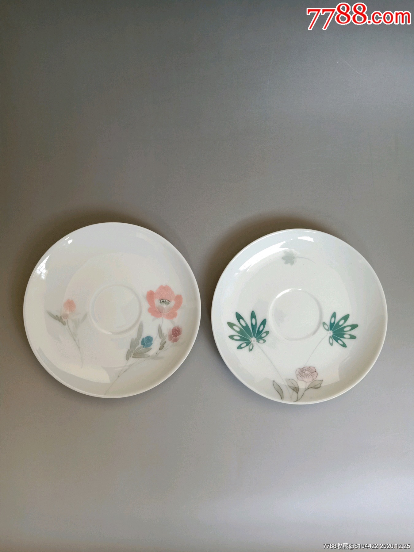 醴陵釉下彩花卉纹小碟一对_彩绘瓷/彩瓷_第1张_7788集卡网