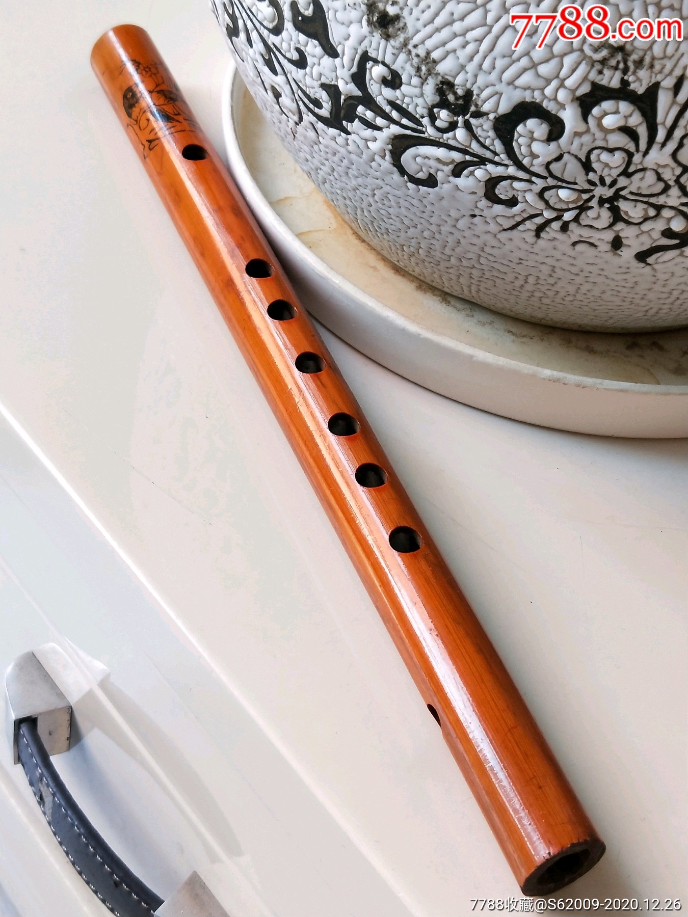 六七十年代手绘花鸟纹全品老竹笛_横笛/竹笛_古玩于的店【7788收藏