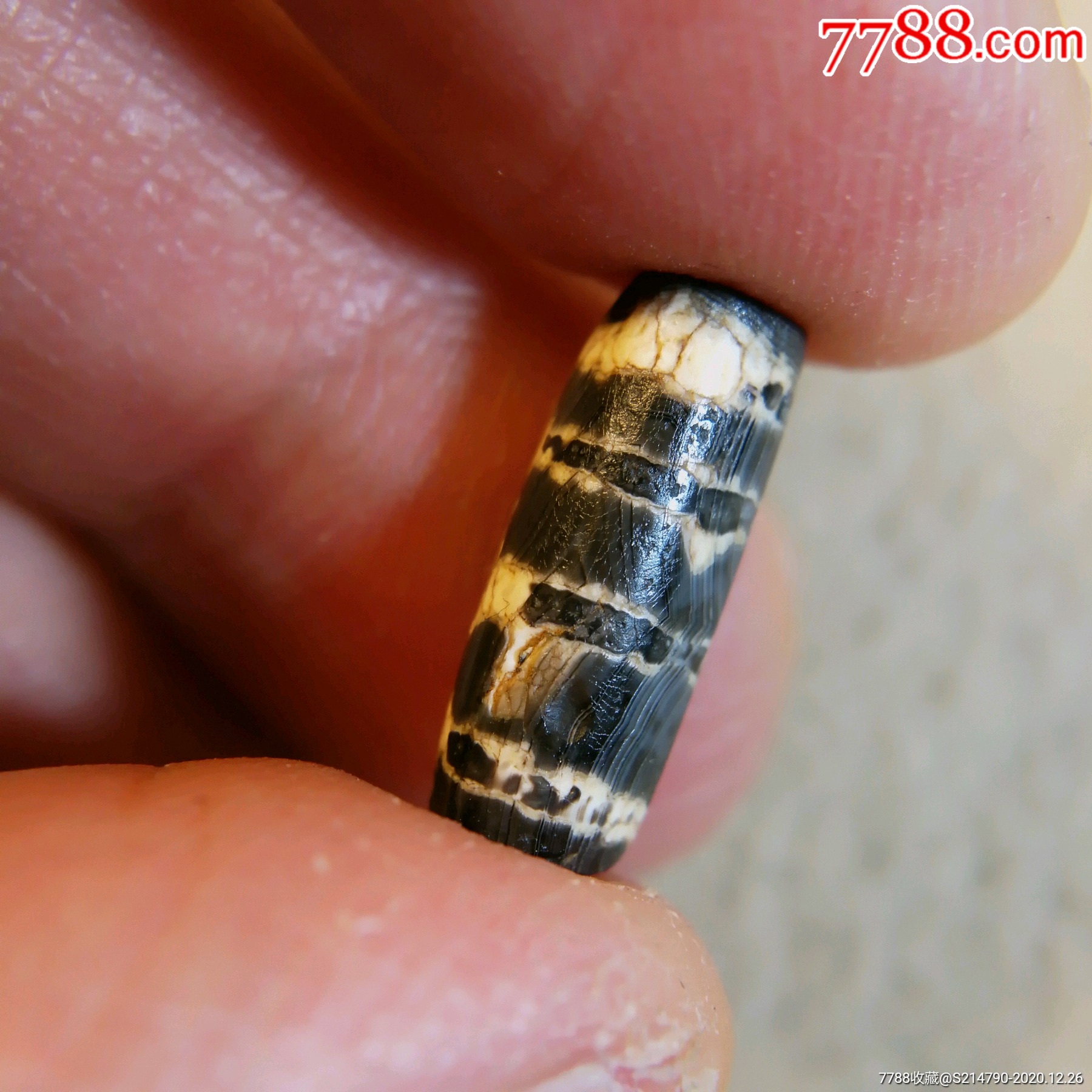 3mm,黑白珠天珠吊坠项链玉髓古珠