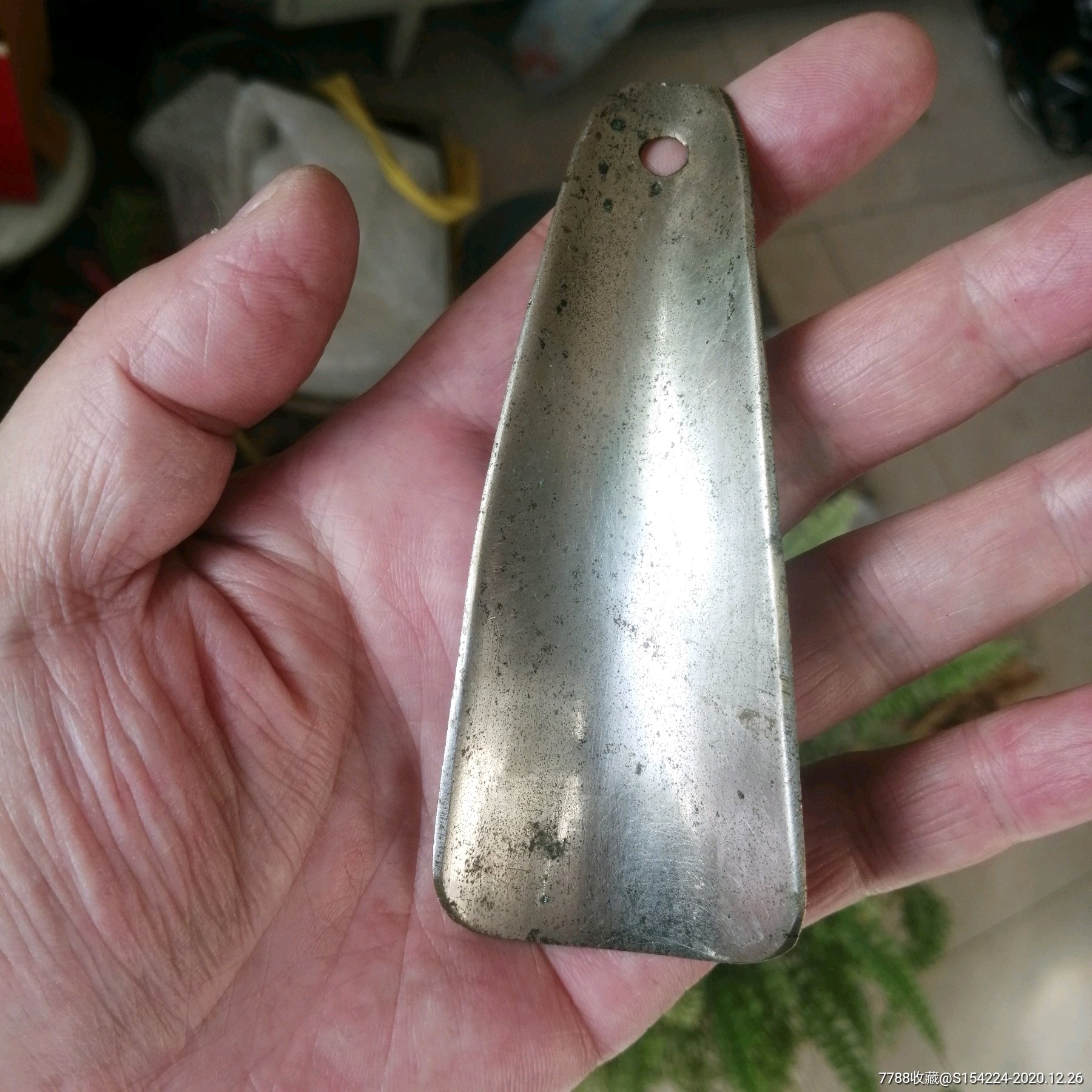 民国铜鎏银鞋拔子,鞋提子