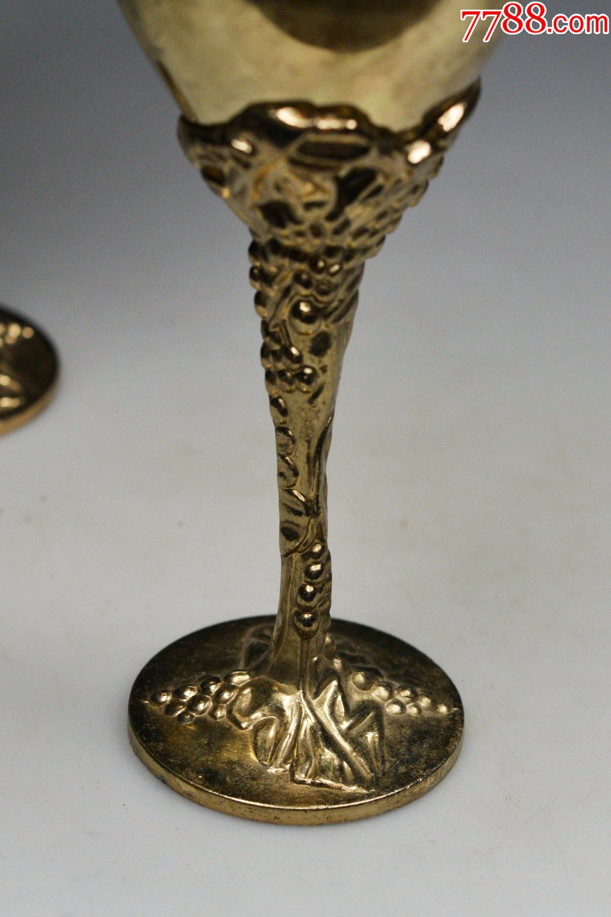 西洋古董苏联俄罗斯回流上世纪外国欧洲黄铜老高脚杯高足杯红酒杯