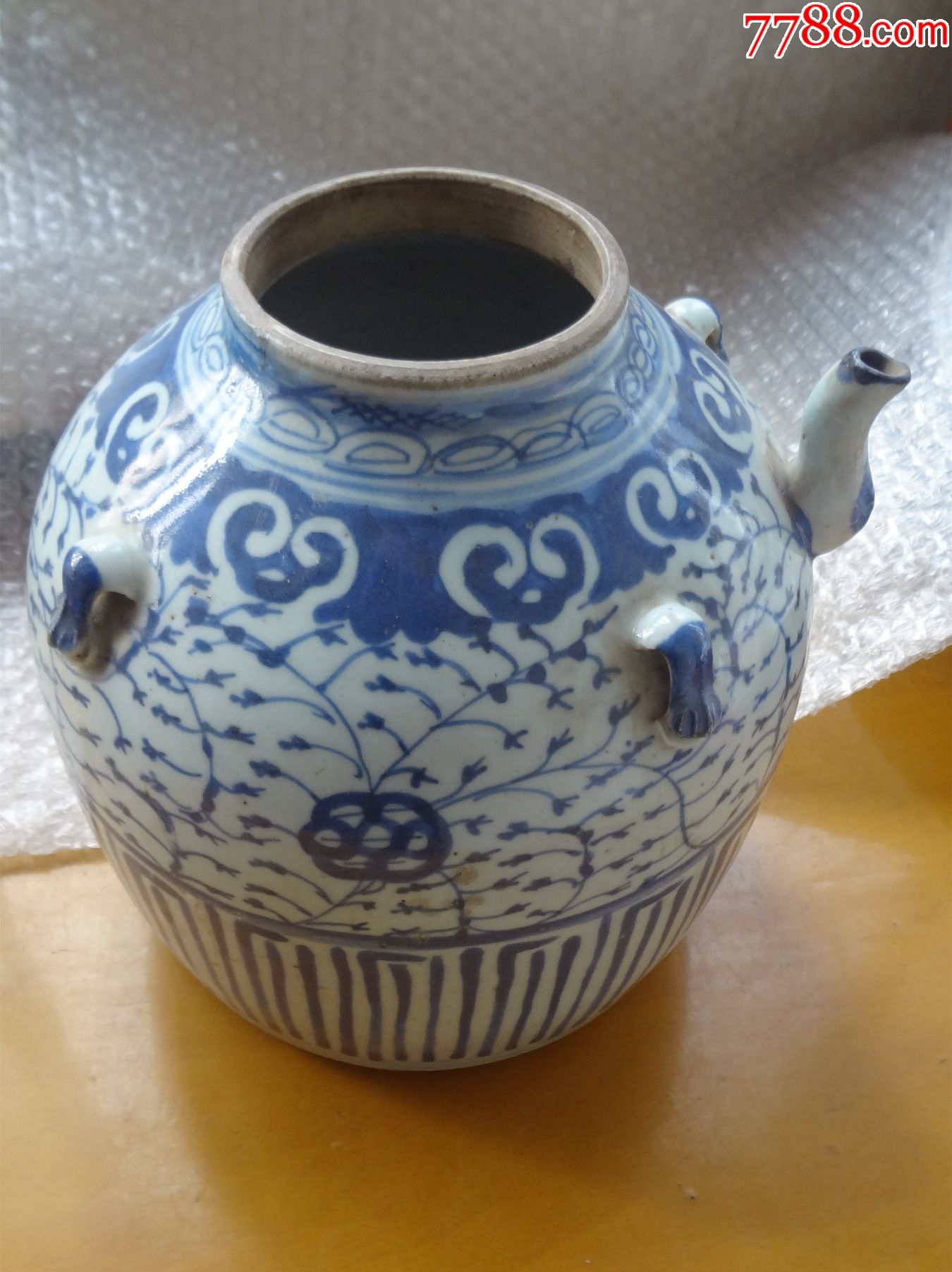 清代中期青花四系大茶壶