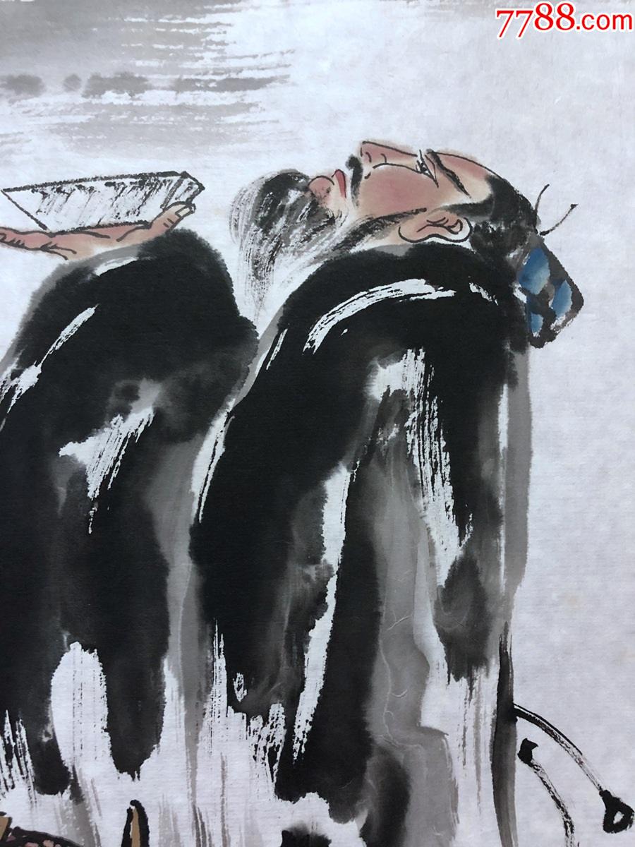 书画10209著名画家吕君柏人物画举杯邀明月