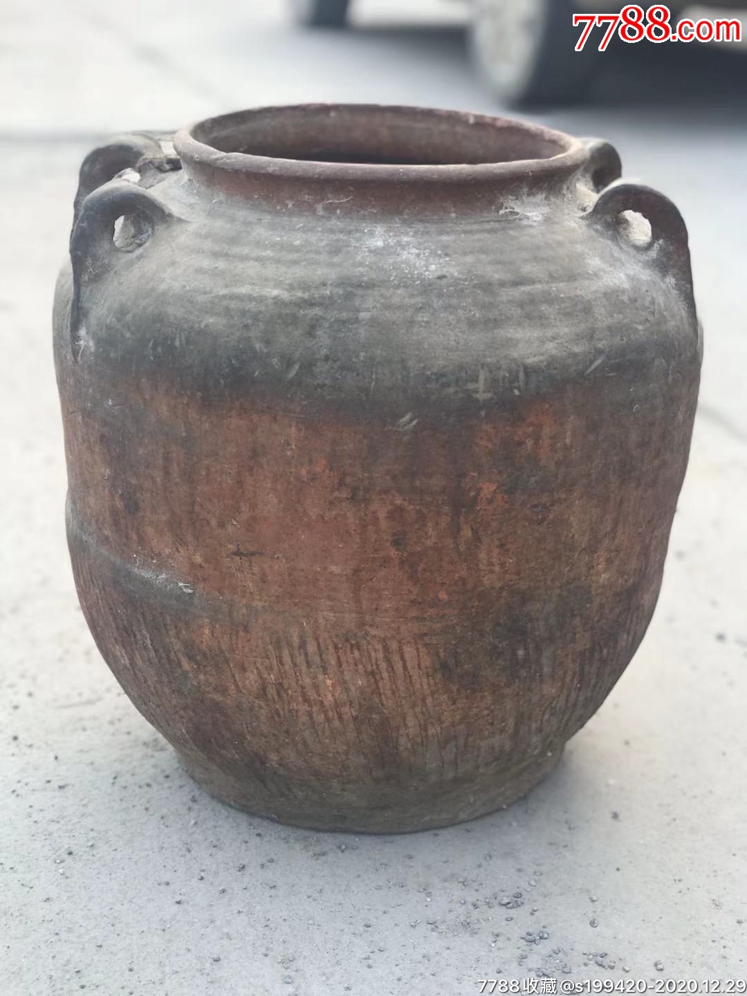 老陶罐.四系大陶罐,文人空间陈设插花,古道具民宿陈设.