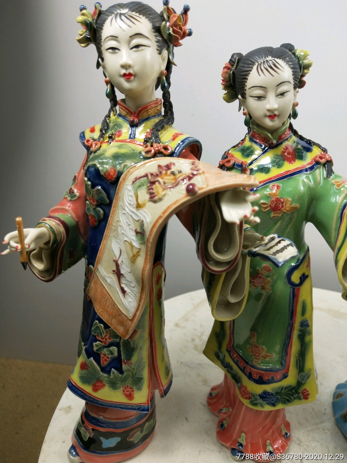 佛山陶瓷工艺人物瓷质摆件艺术品(琴棋书画一套)