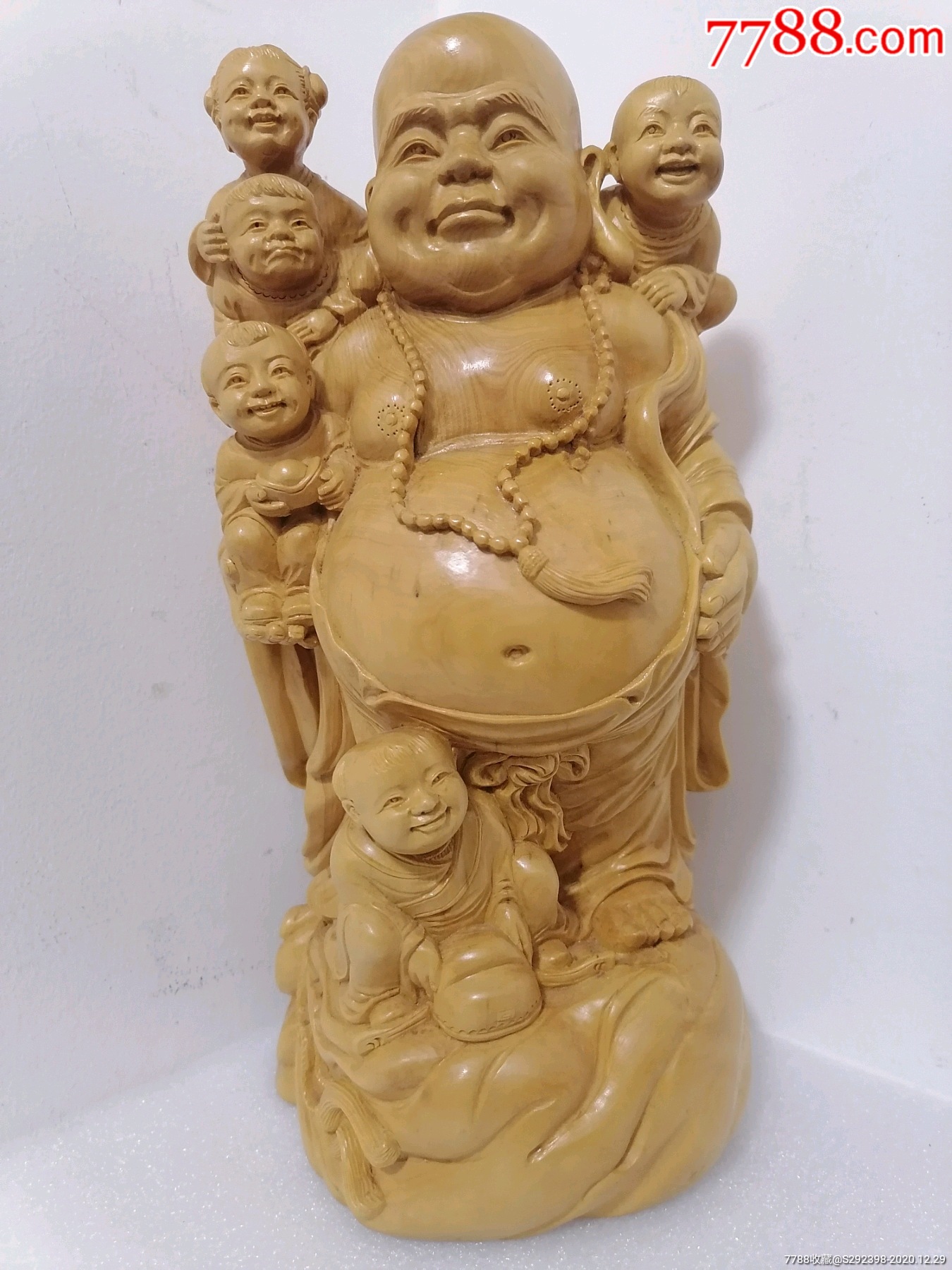 黄杨木雕~~五子登科