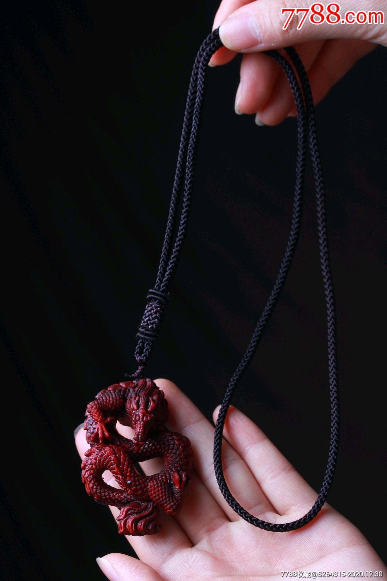 非洲紫檀木精雕爆款青龙时尚霸气镂空吊坠毛衣链材质紫檀木介绍青