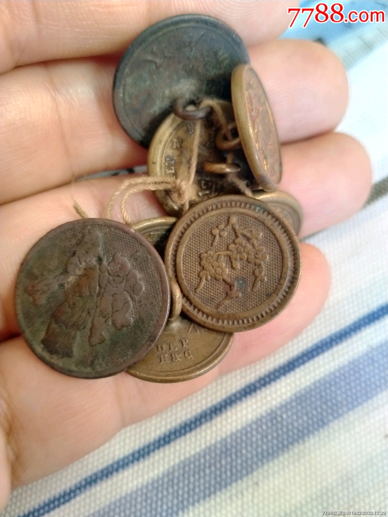 精品民国各种图案铜雕刻衣服扣袄扣洋行老铜袄扣