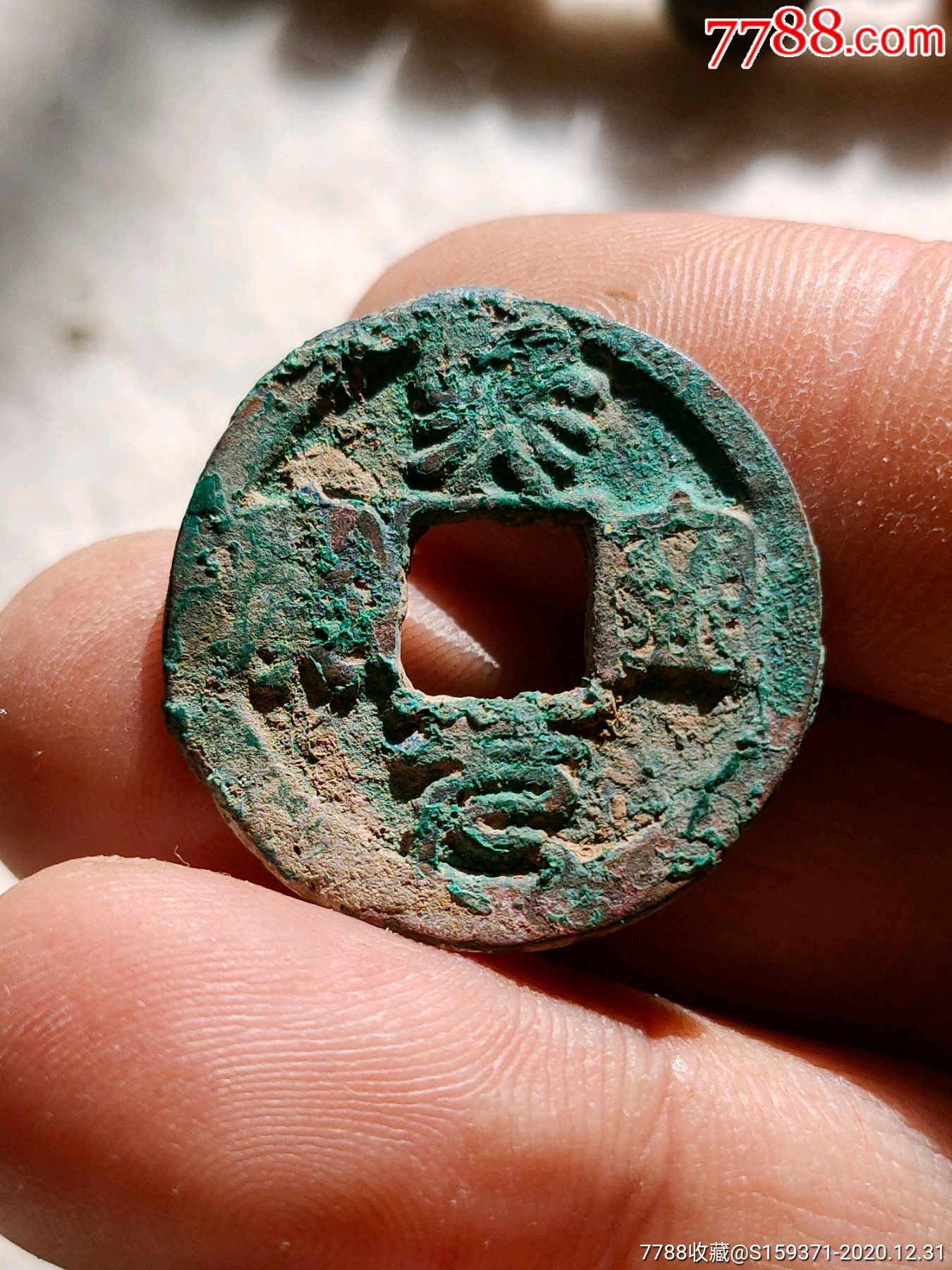 熙宁元宝鸟虫篆背上甲纹