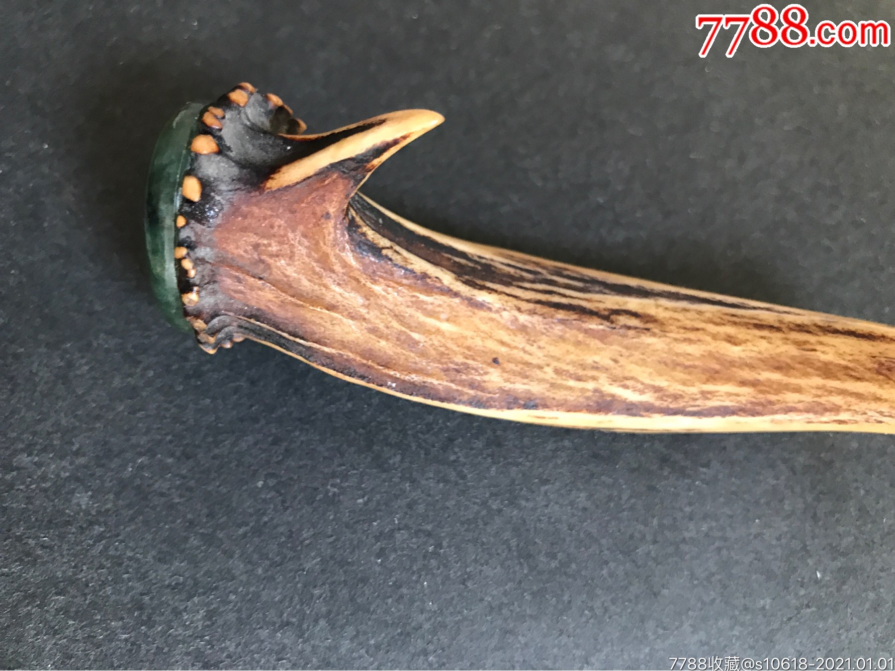 晚晴民国鹿角把玩件