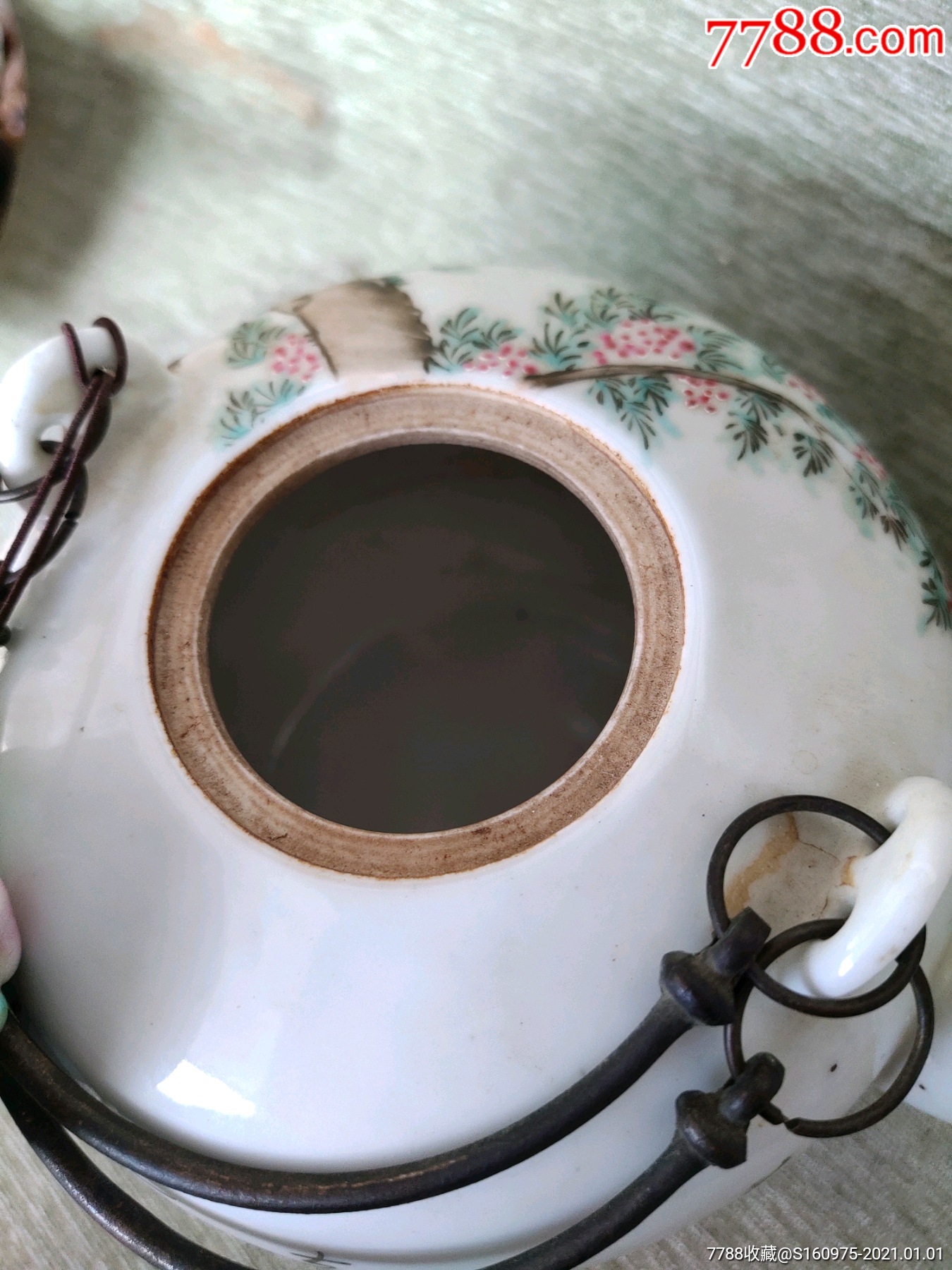 永兴浅绛彩二乔读书提梁圆壶,16*13*12cm_彩绘瓷/彩瓷_第9张_7788瓷器