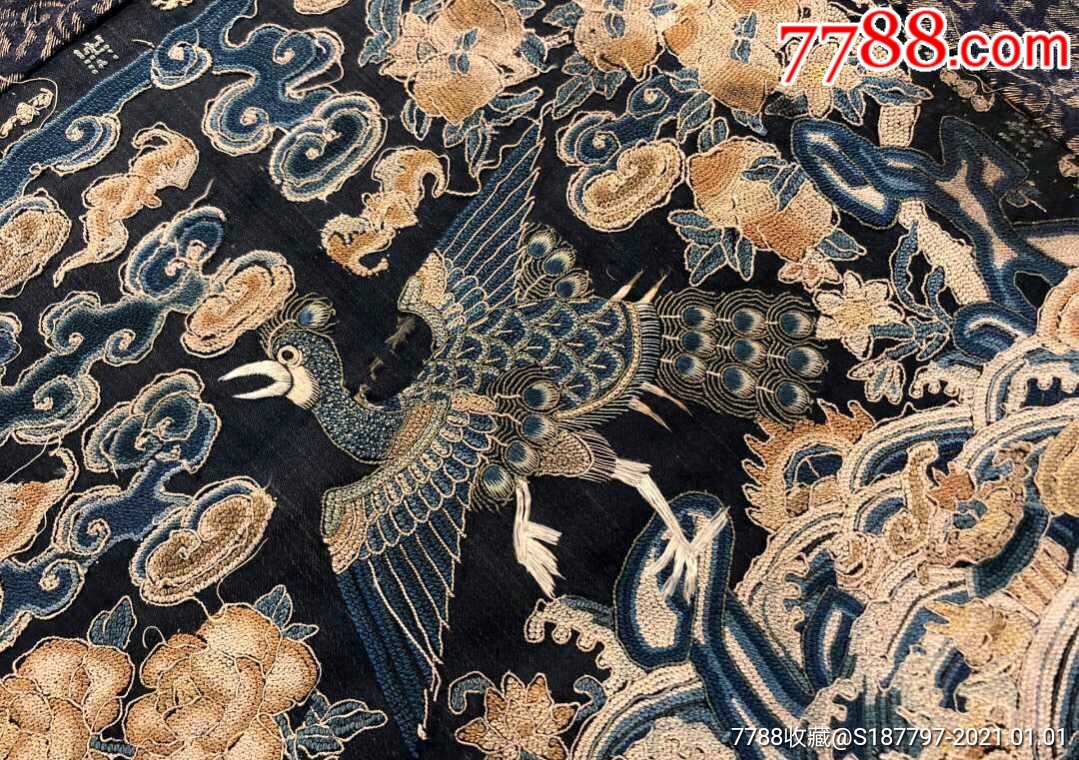 清中期道光年间三品文官孔雀补子