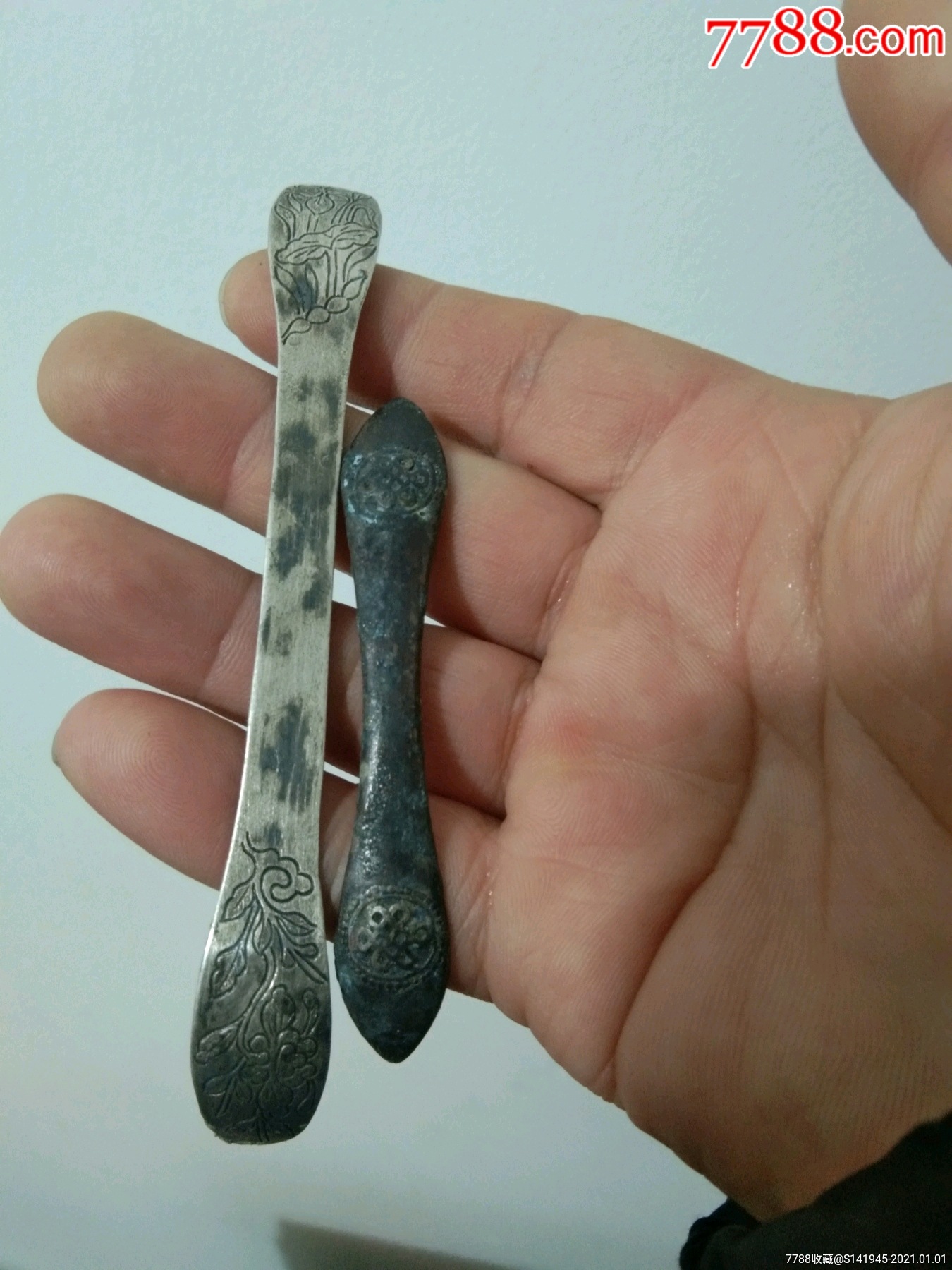 两个银发簪_银簪/银钗_图片鉴赏_收藏价值_7788白瓷收藏