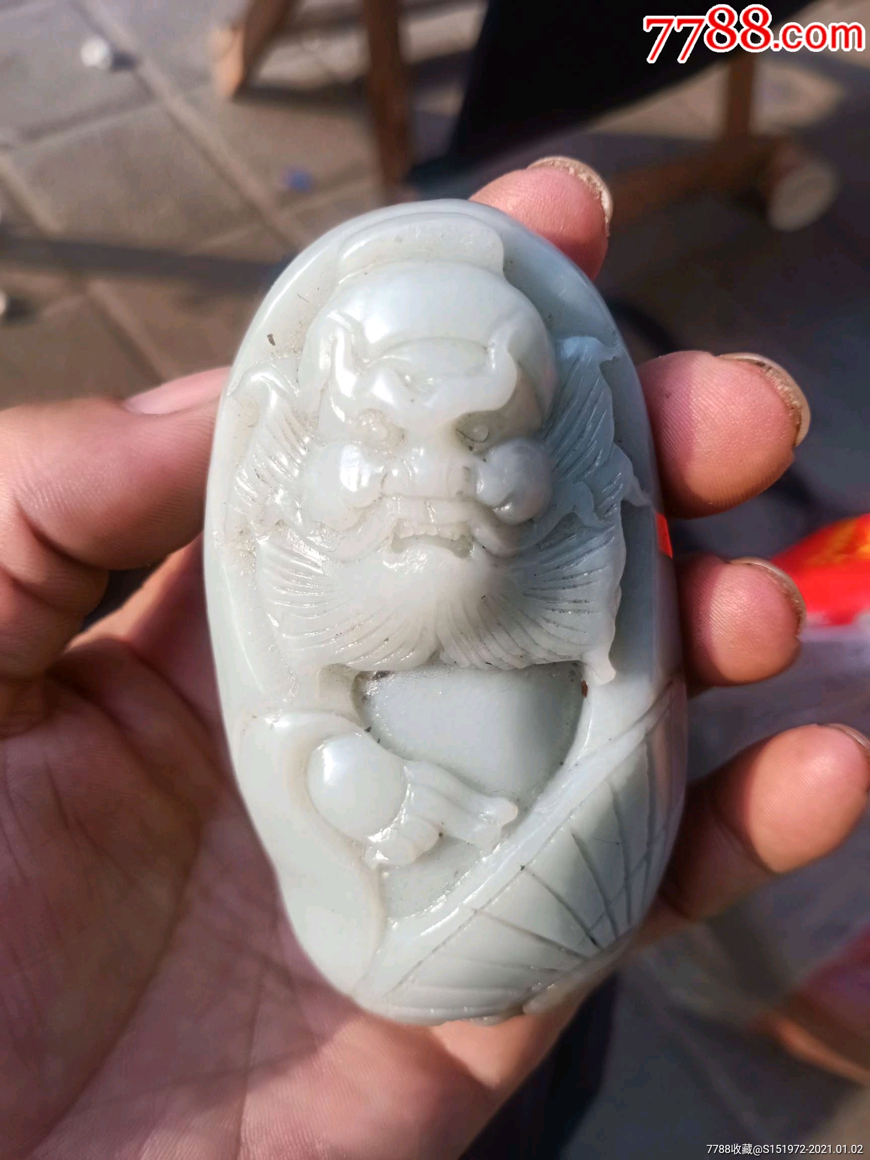 和田玉钟馗伏魔把件