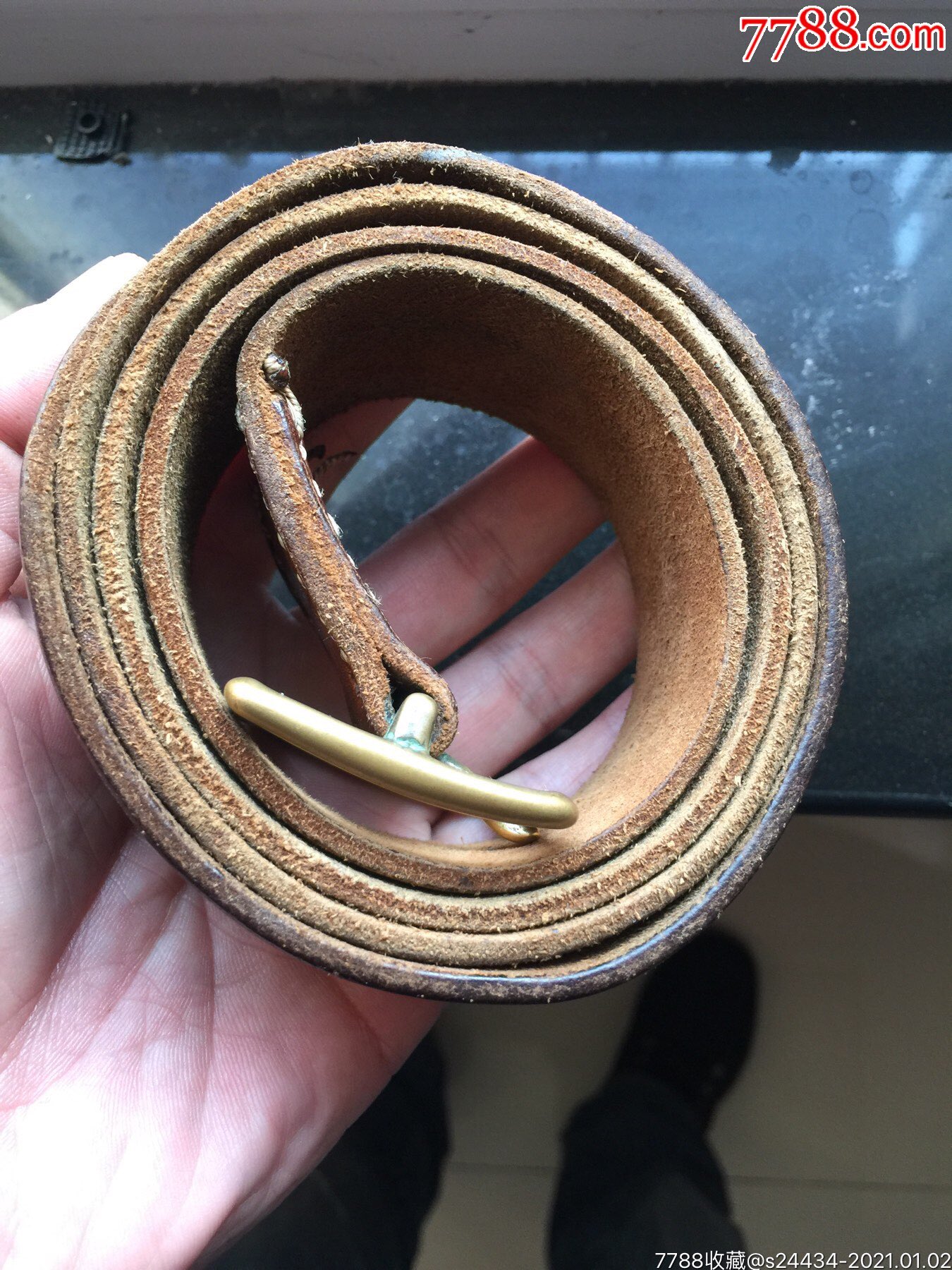 1971年3515厂产伞兵腰带,一节改,很柔软,使用很少带头换成了-皮带