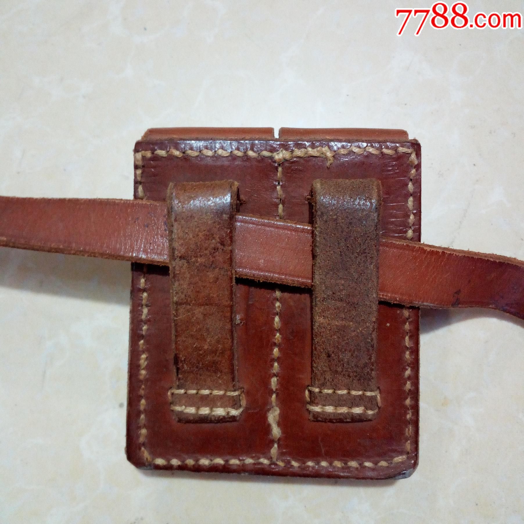 底售全品60年代牛皮枪套一套100元-皮枪套/皮套-7788模型收藏