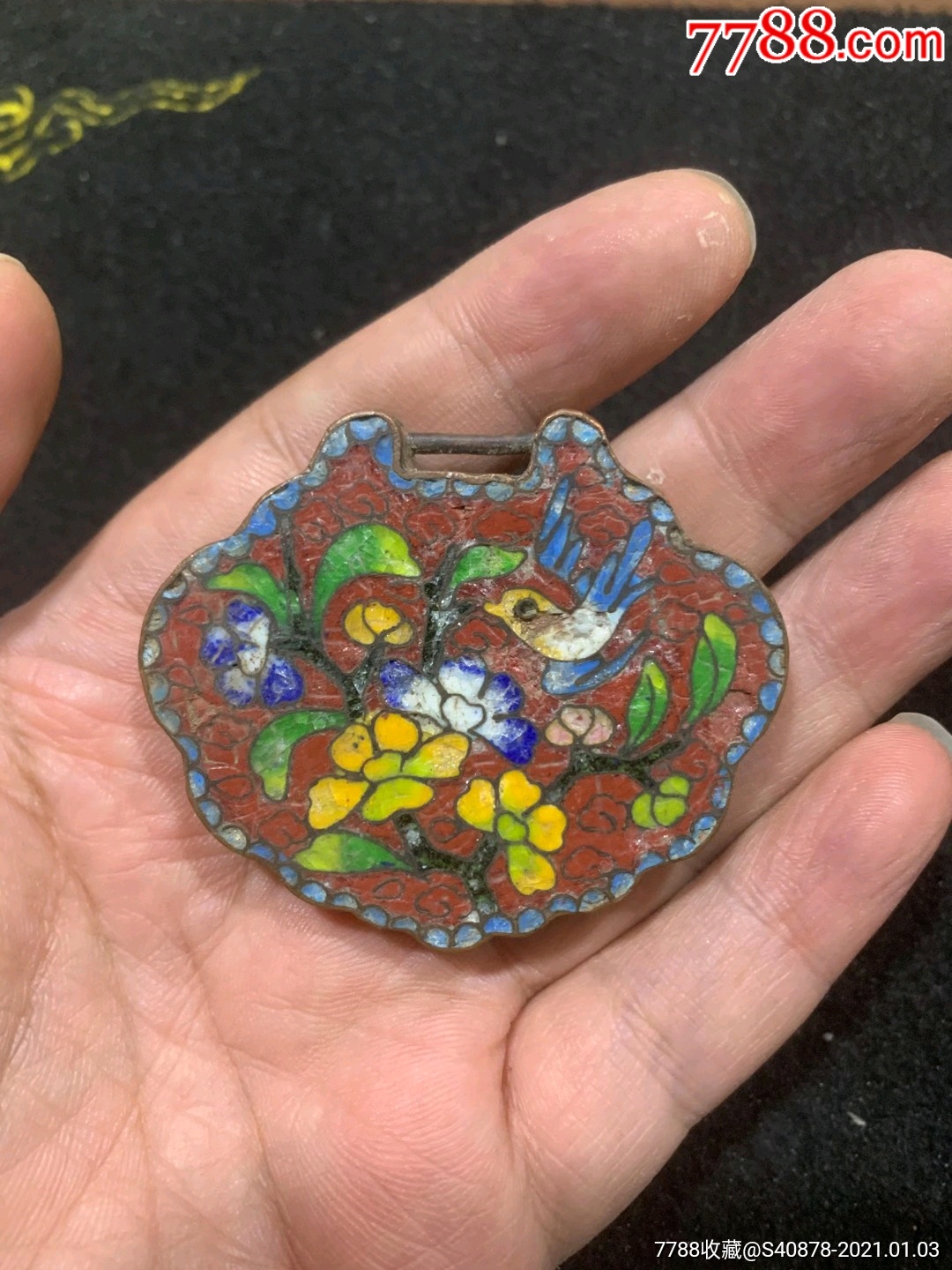 建国前后景泰蓝长命锁_景泰蓝/珐琅_图片鉴赏_收藏价格_7788铜器收藏