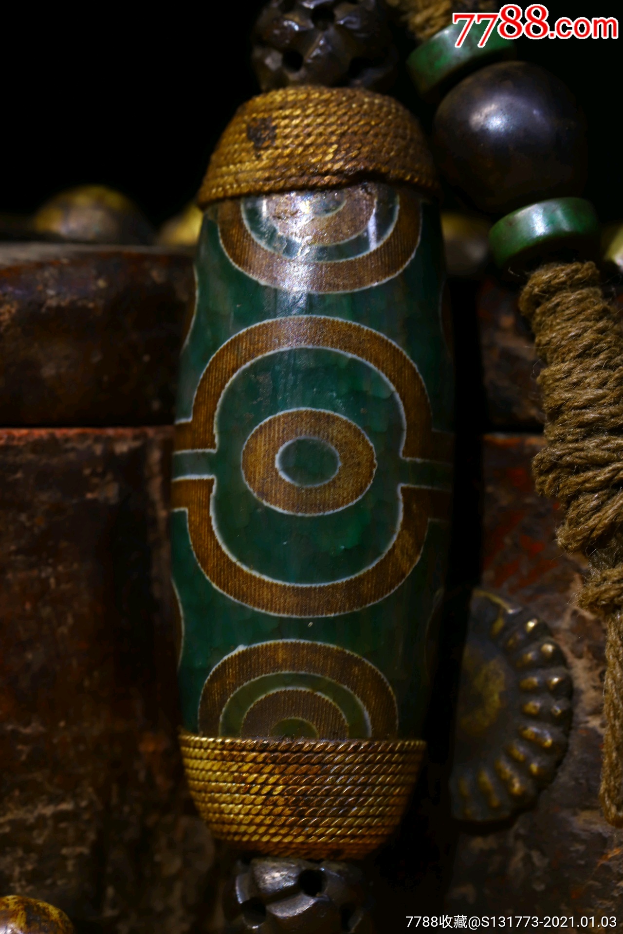 藏地玛瑙天珠护身天珠吊坠天然玛瑙纯手工掐丝老天珠藏银缠丝镶嵌搭配