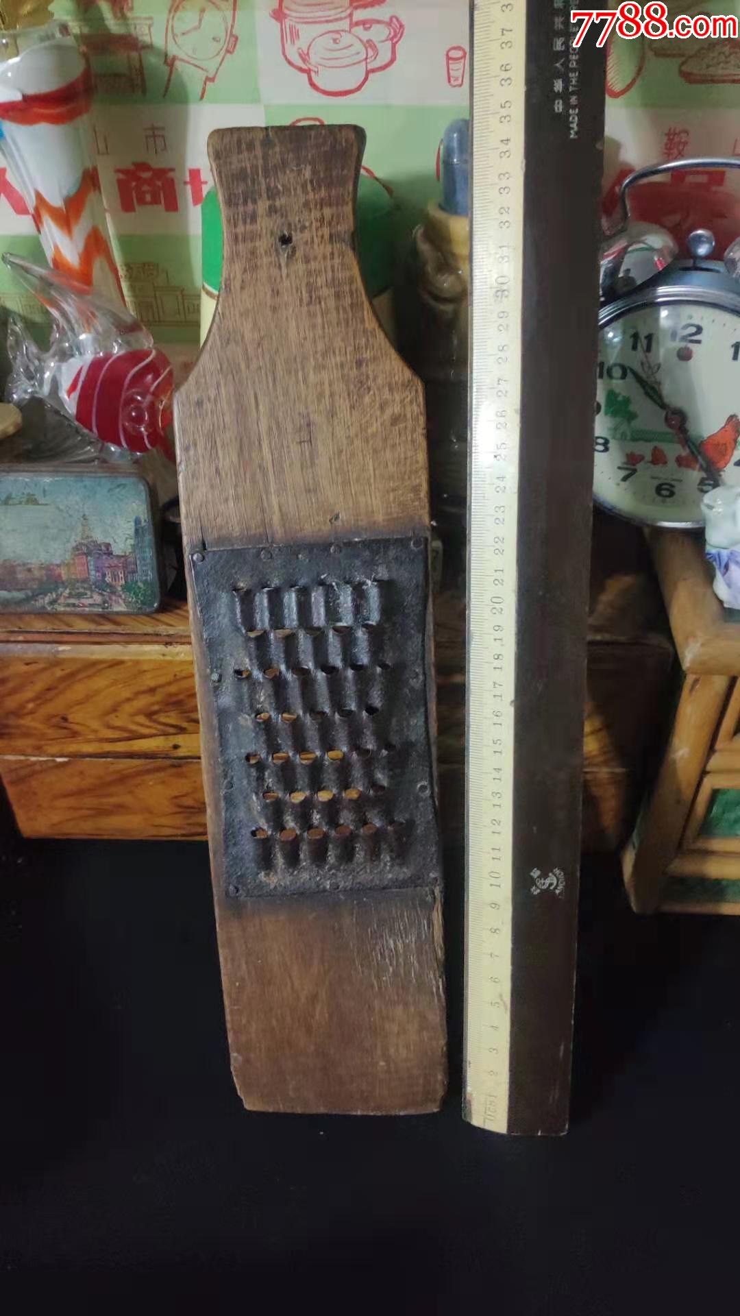 上世纪6070年代老式木质板铁质擦菜板民俗老物品