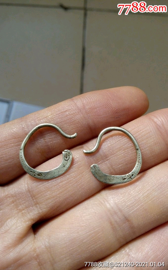 民国银耳环怀旧古典耳饰旧银器银耳环古典女人饰物
