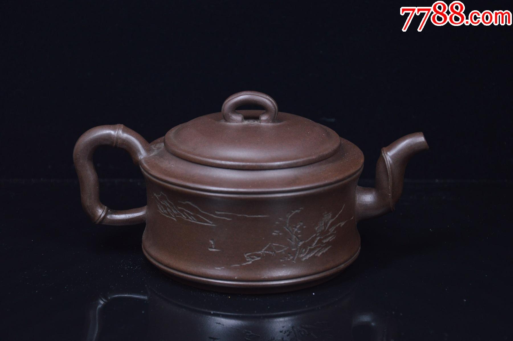 民国金鼎商标竹节紫砂壶