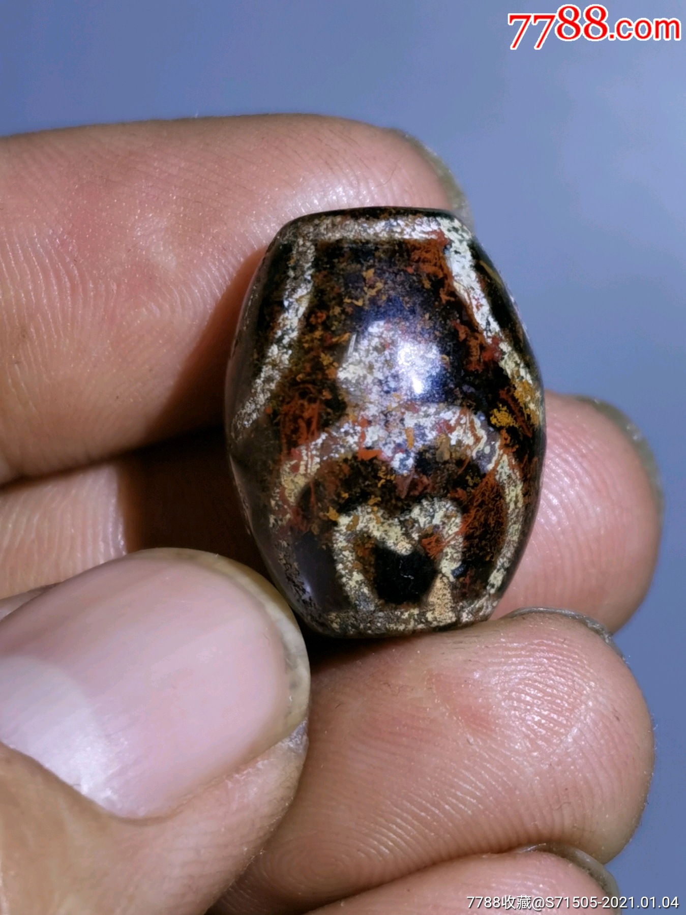 以前收的老朱砂达洛天珠,满朱砂