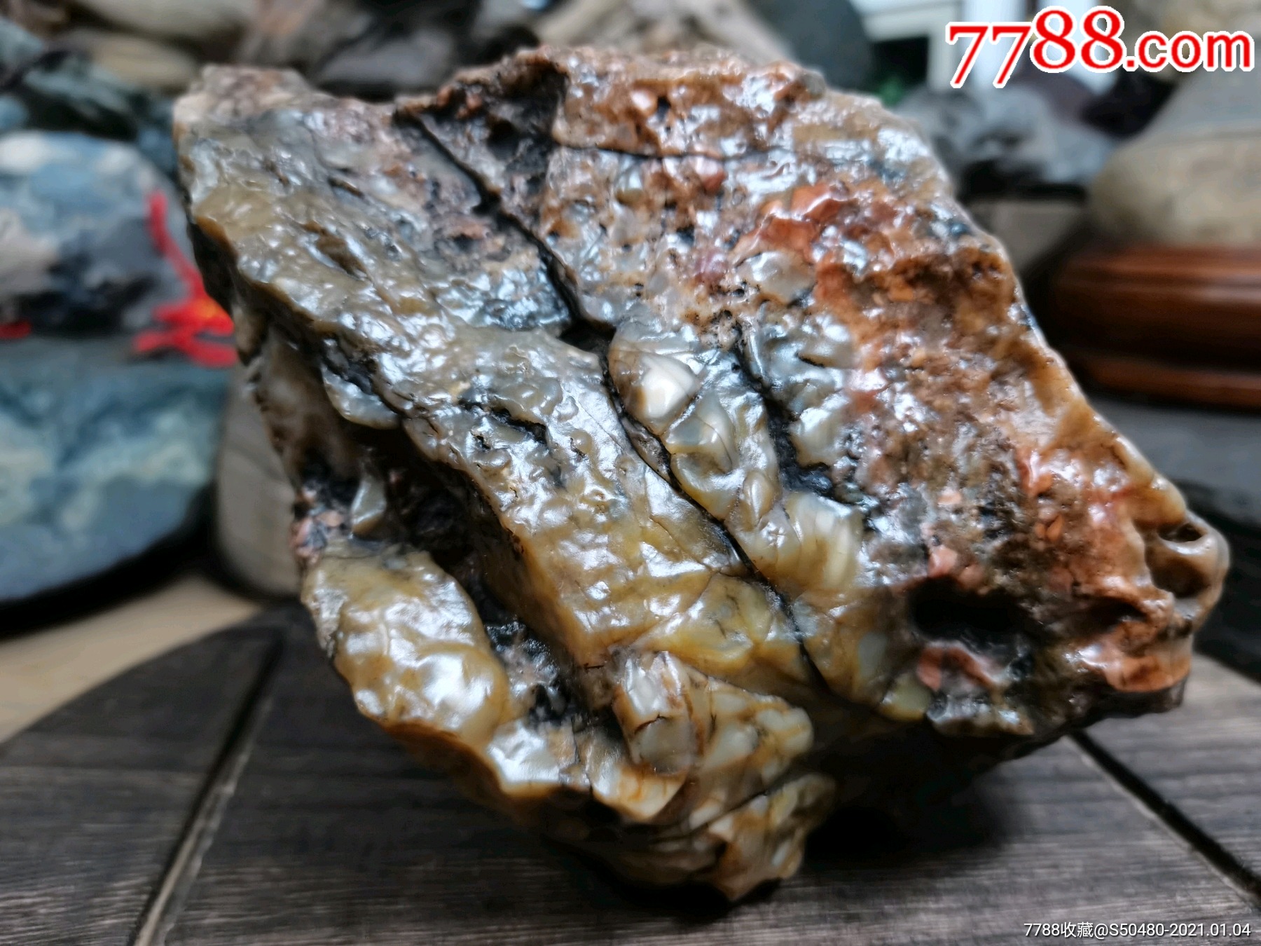 天然皮色形观赏奇石沙漠漆风凌石风砺石老皮戈壁玛瑙原石
