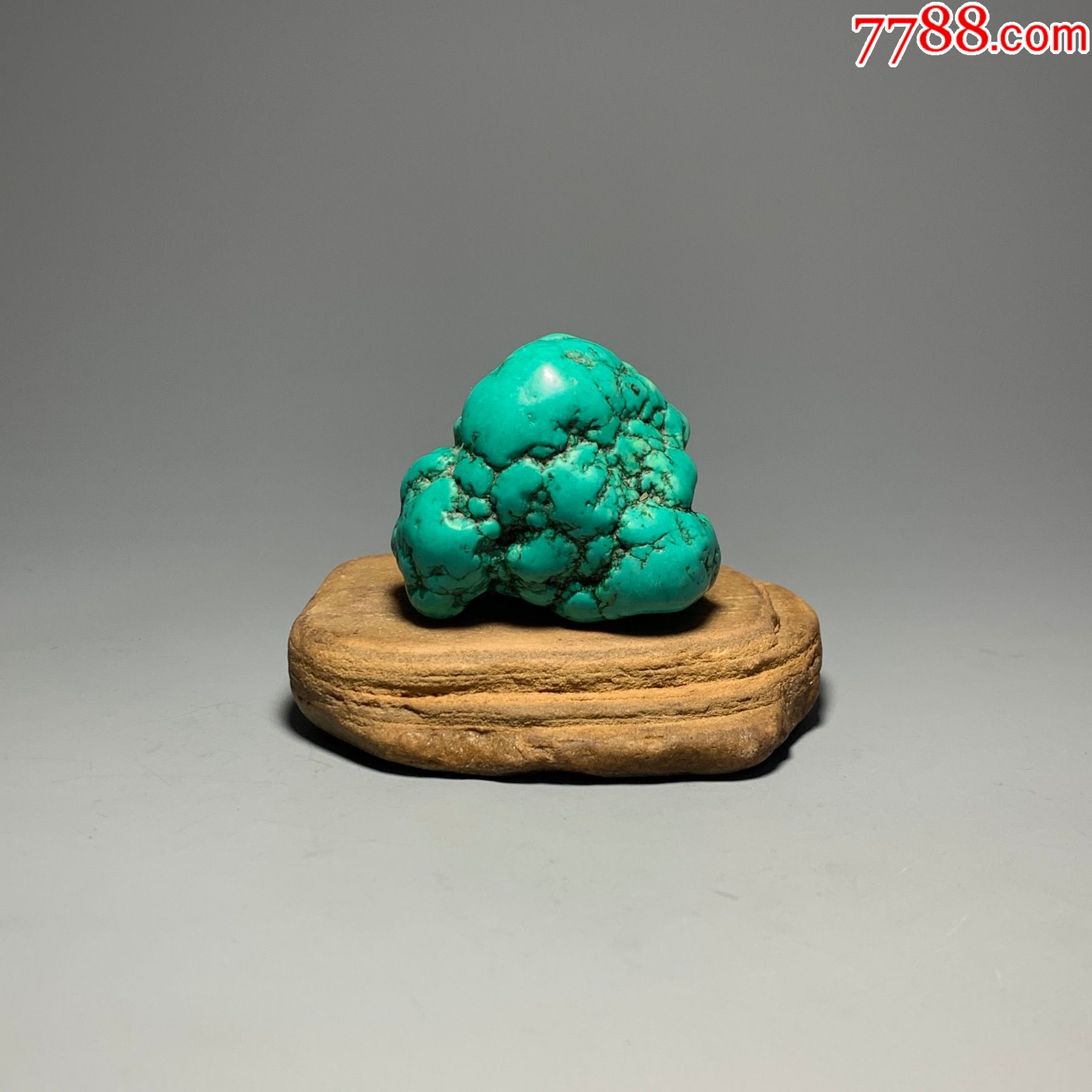 天然绿松石原石摆件绿松石把件赏玩