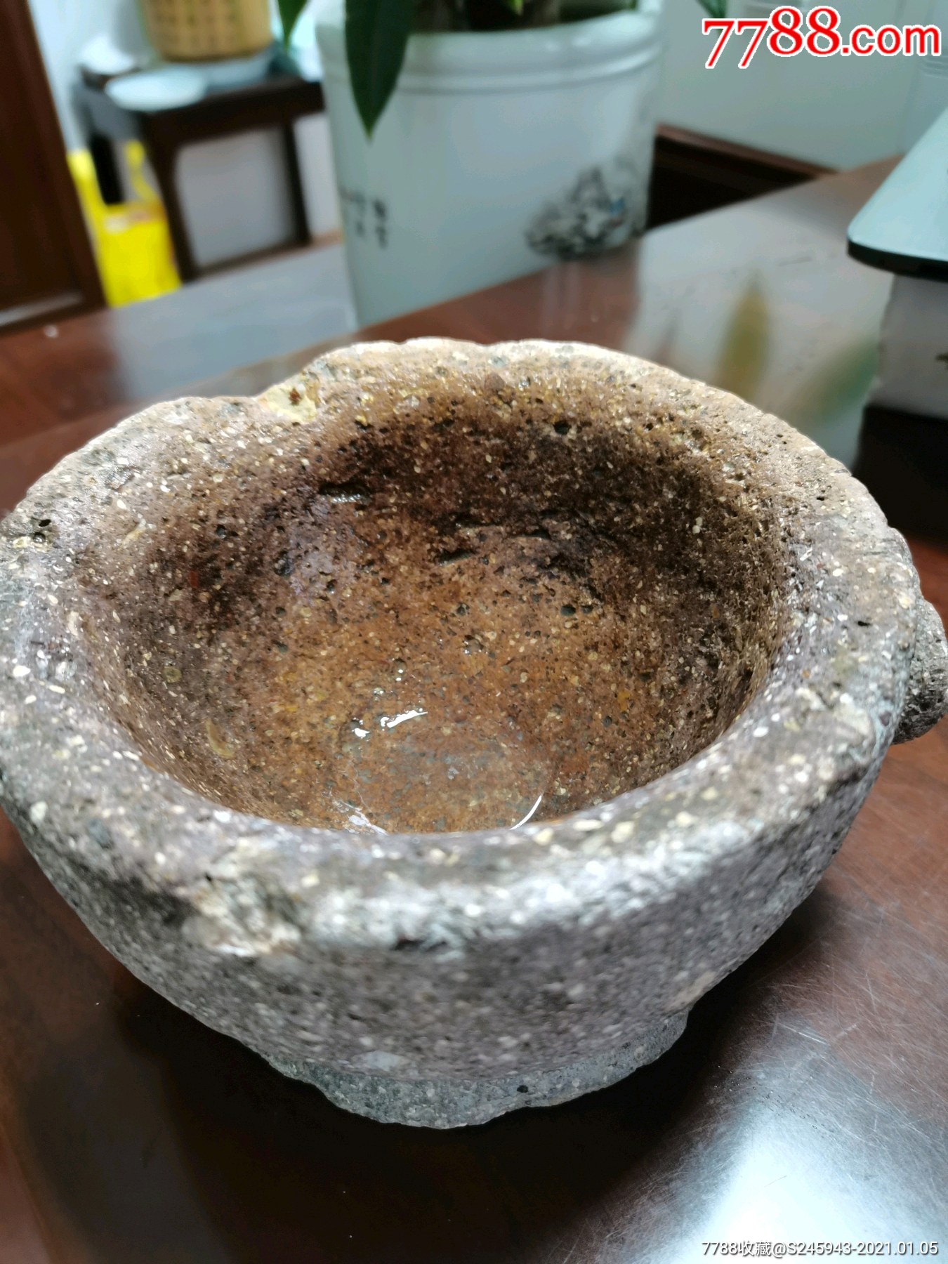 清代麻石小石盆