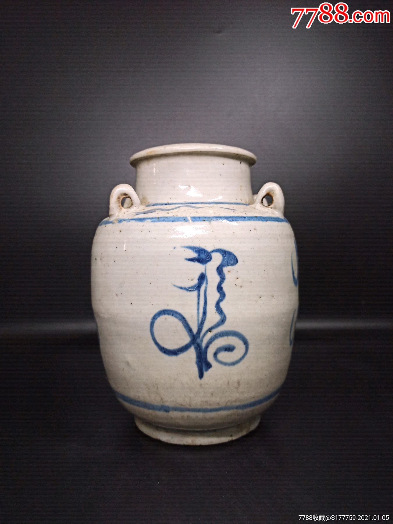 清代青花福字四系提壶寓意美好,手绘精美漂亮,釉面莹