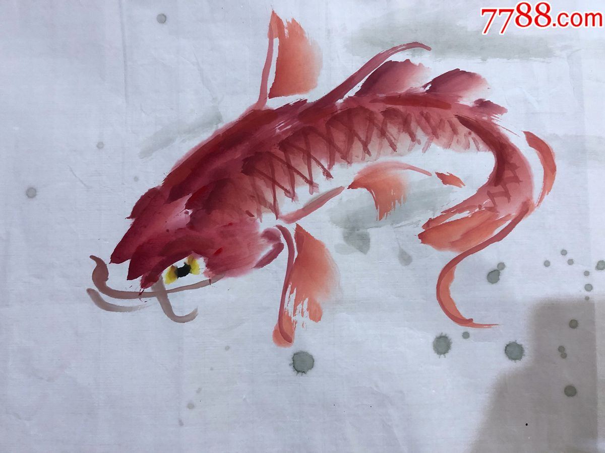 著名畫家【周仁輝,馬蘭坤】花鳥畫,鋰魚圖,鴻運當頭_花鳥國畫原作_第8