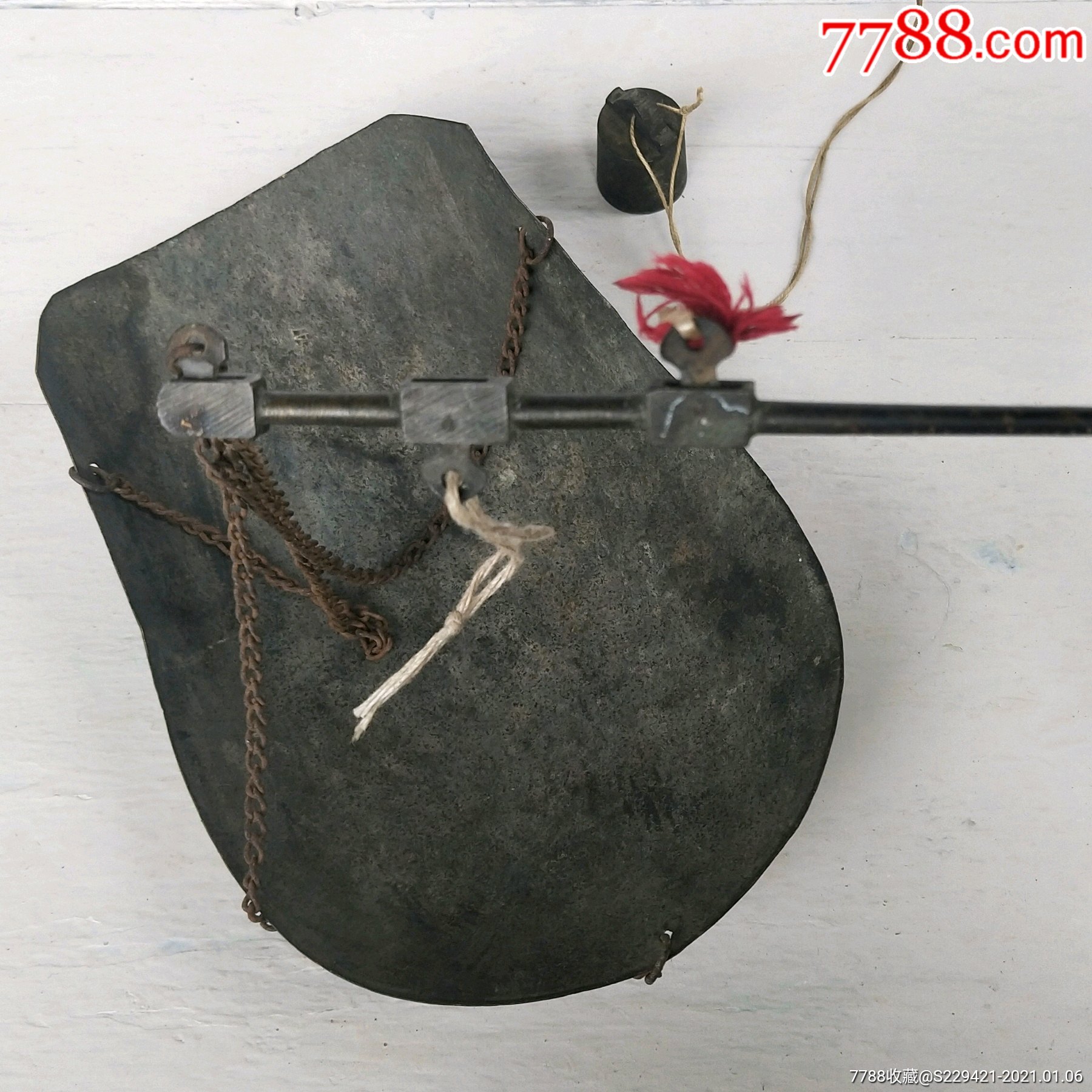 清代铜度量器中药称钱计量杆盘坨套装药店工具古董收藏品