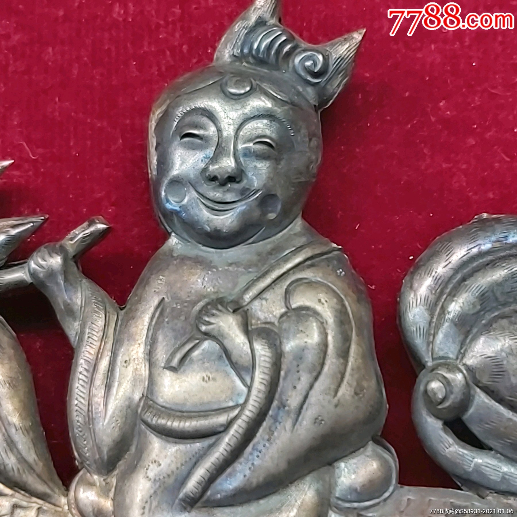 清代麒麟送子大银锁