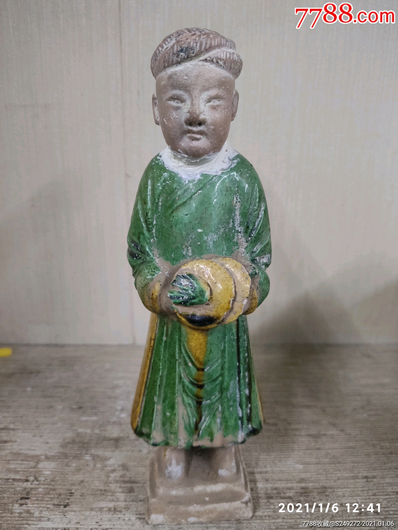 明代三彩人物俑-雕塑瓷/瓷雕-7788模型收藏