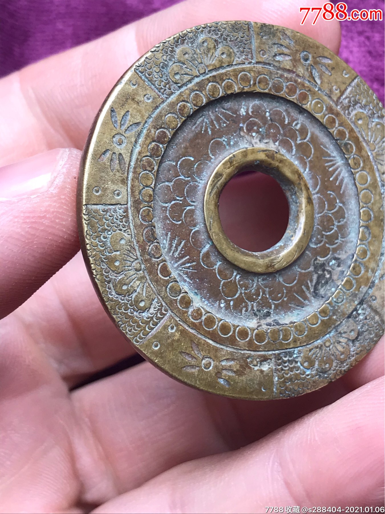 无字铜钱一枚-古币-7788收藏