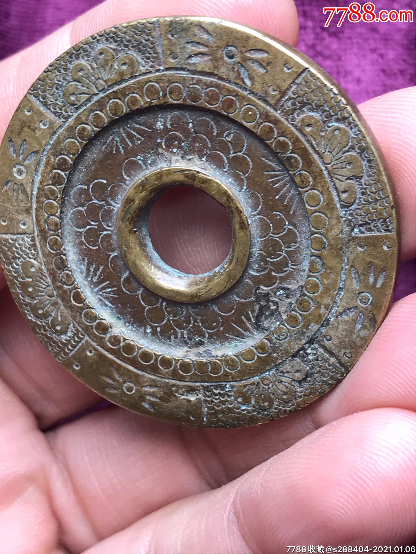 无字铜钱一枚-古币-7788收藏