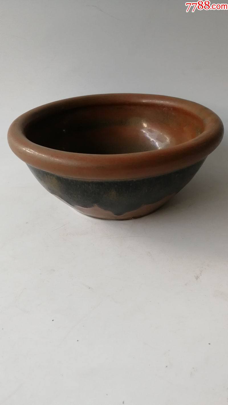 乌金釉陶盆钵笔洗花盆鱼缸民国或建国初真品老货完好